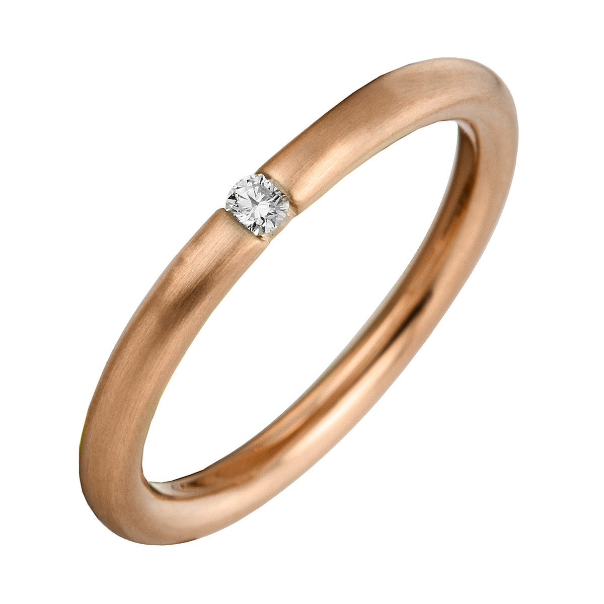 Solitaire Ring  14kt Rotgold mit 0,07ct Diamanten