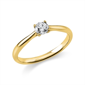 Solitaire Ring 4er-Krappe 18kt Gelbgold GIA6482777302 mit 0,30ct Diamanten