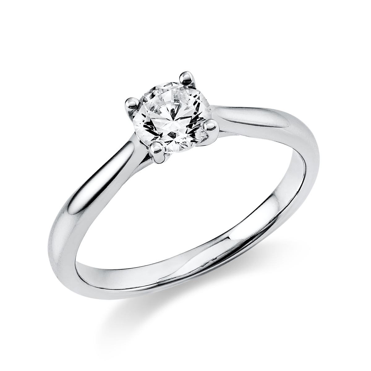 Solitaire Ring 4er-Krappe 18kt Weißgold GIA6452955637 mit 0,50ct Diamanten