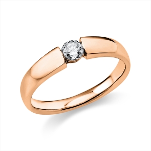 Solitaire Ring  14kt Gelbgold poliert mit 0,20ct Diamanten