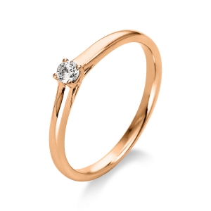 Solitaire Ring 4er-Krappe 18kt Gelbgold mit 0,10ct Diamanten