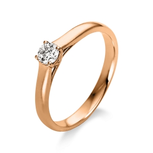 Solitaire Ring 4er-Krappe 14kt Gelbgold mit 0,20ct Diamanten