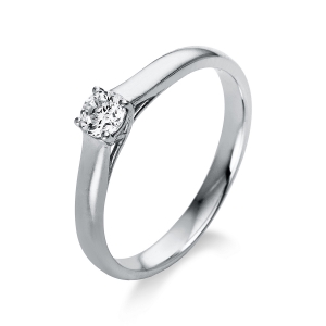 Solitaire Ring 4er-Krappe 14kt Gelbgold mit 0,20ct Diamanten