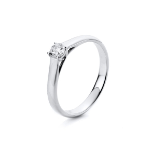 Solitaire Ring 4er-Krappe 14kt Gelbgold mit 0,25ct Diamanten