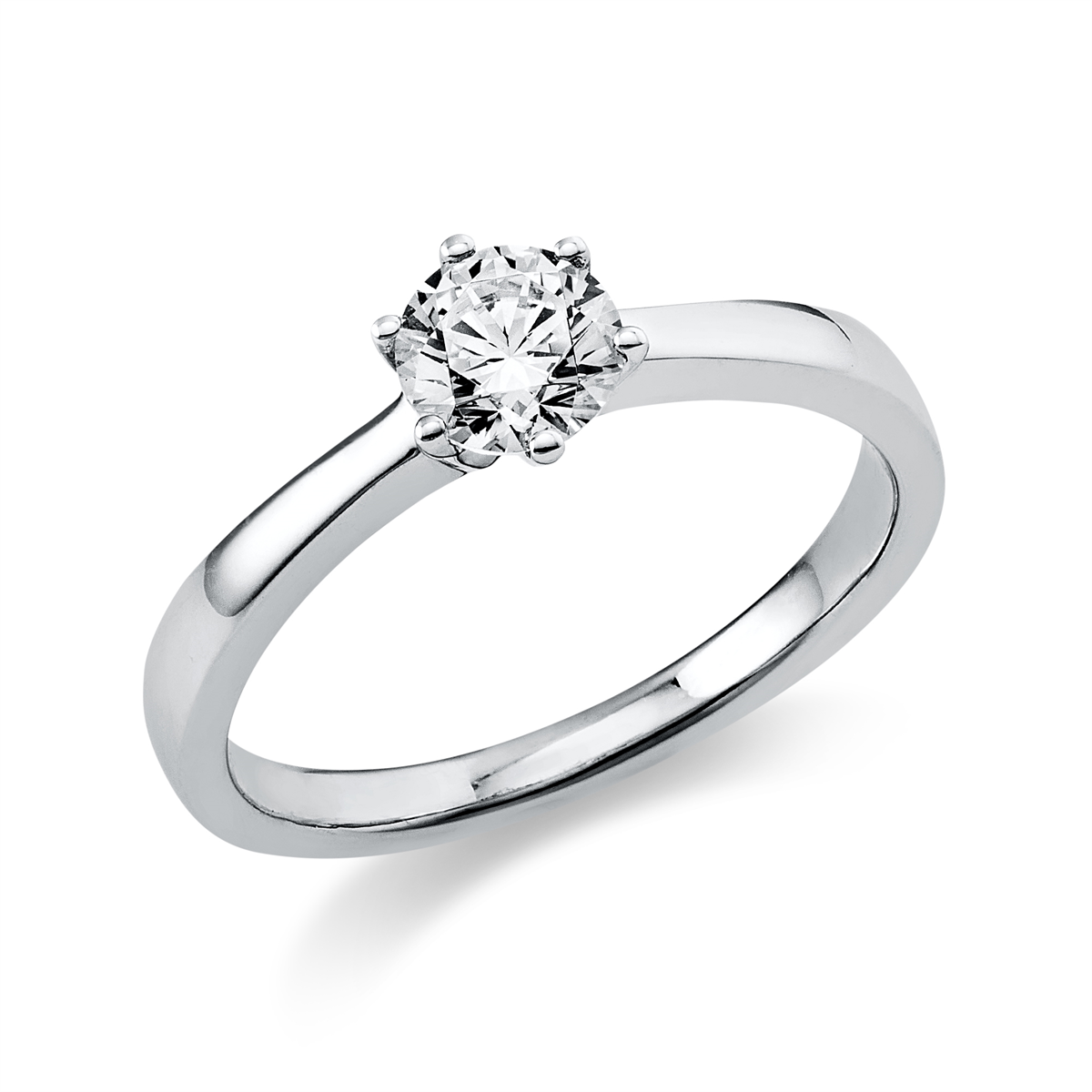 Solitaire Ring 6er-Krappe 950PL Platin GIA7392409793 mit 0,50ct Diamanten