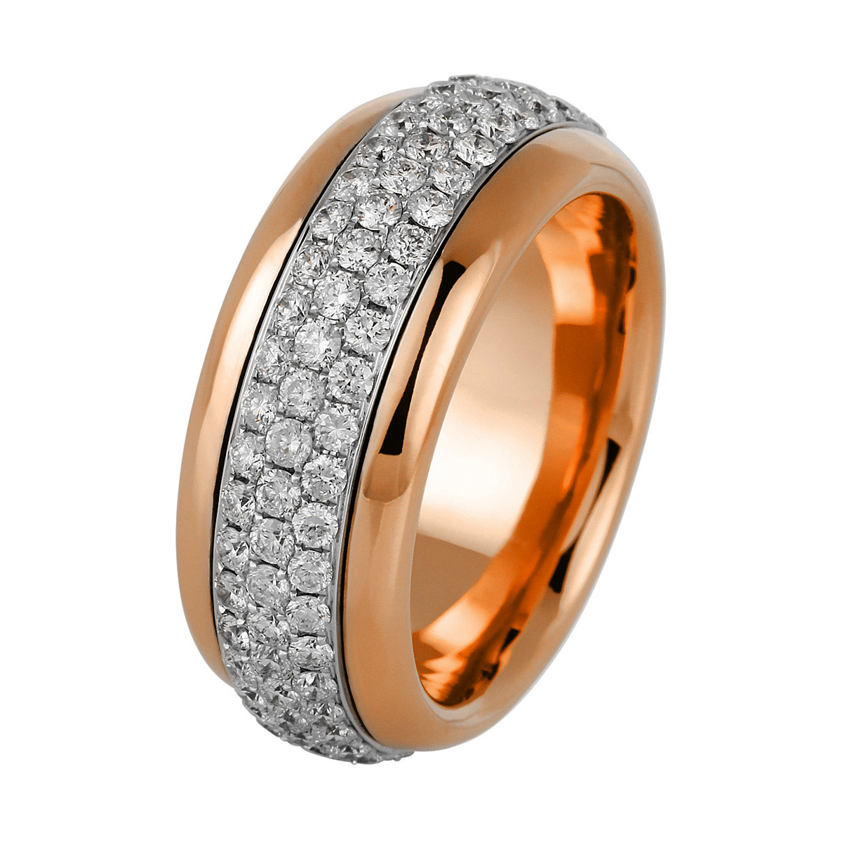 Drehring  18kt Rotgold / Weißgold mit 2,26ct Diamanten