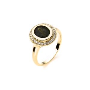 Farbstein Ring   18kt Gelbgold 