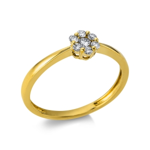 Ring  18kt Gelbgold mit 0,20ct Diamanten