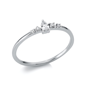 Solitaire Ring mit Seitenbesatz 18kt Rotgold mit 0,11ct Diamanten