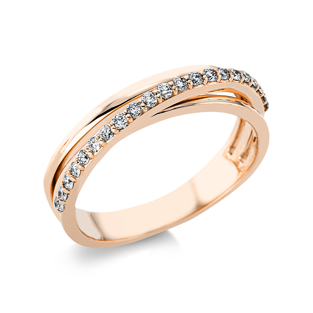 Ring  18kt Rotgold mit 0,21ct Diamanten