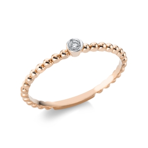 Solitaire Ring  14kt Rotgold mit 0,03ct Diamanten