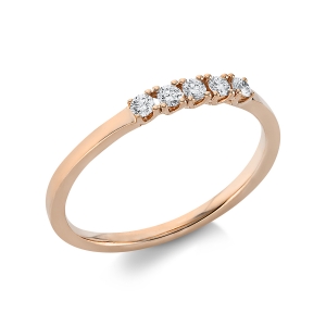 Ring 4er-Krappe 18kt Rotgold mit 0,15ct Diamanten