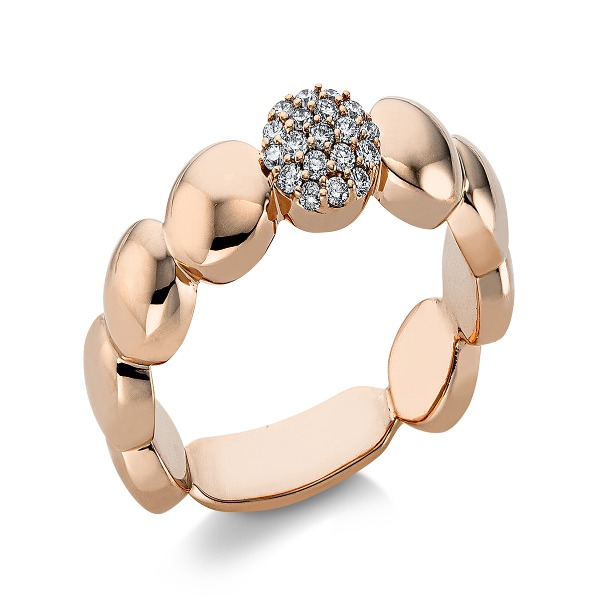 Ring  18kt Rotgold mit 0,15ct Diamanten