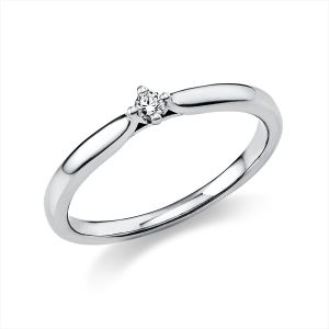 Solitaire Ring 4er-Krappe 950PL Platin mit 0,05ct Diamanten