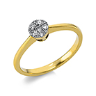 Ring  18kt Gelbgold Fassung rhodiniert mit 0,18ct Diamanten