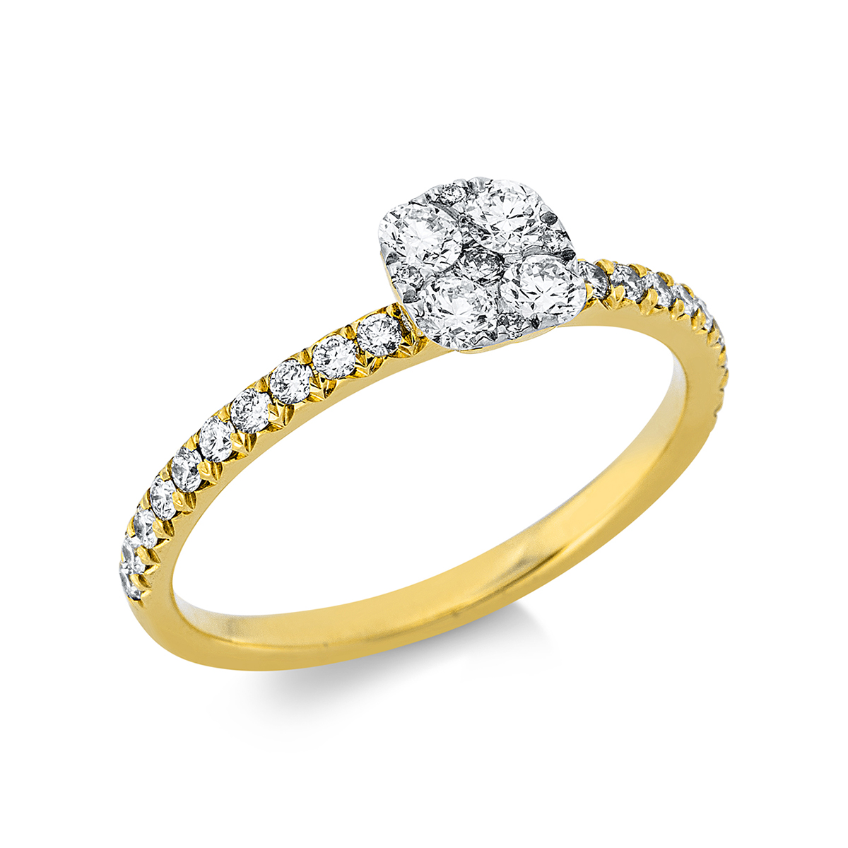 Ring  18kt Gelbgold / Weißgold mit 0,51ct Diamanten