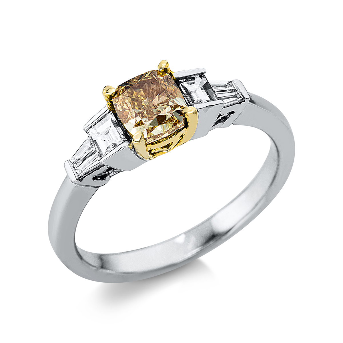 Ring 4er-Krappe 18kt Weißgold / Gelbgold GIA2316556409 mit 1,33ct Diamanten