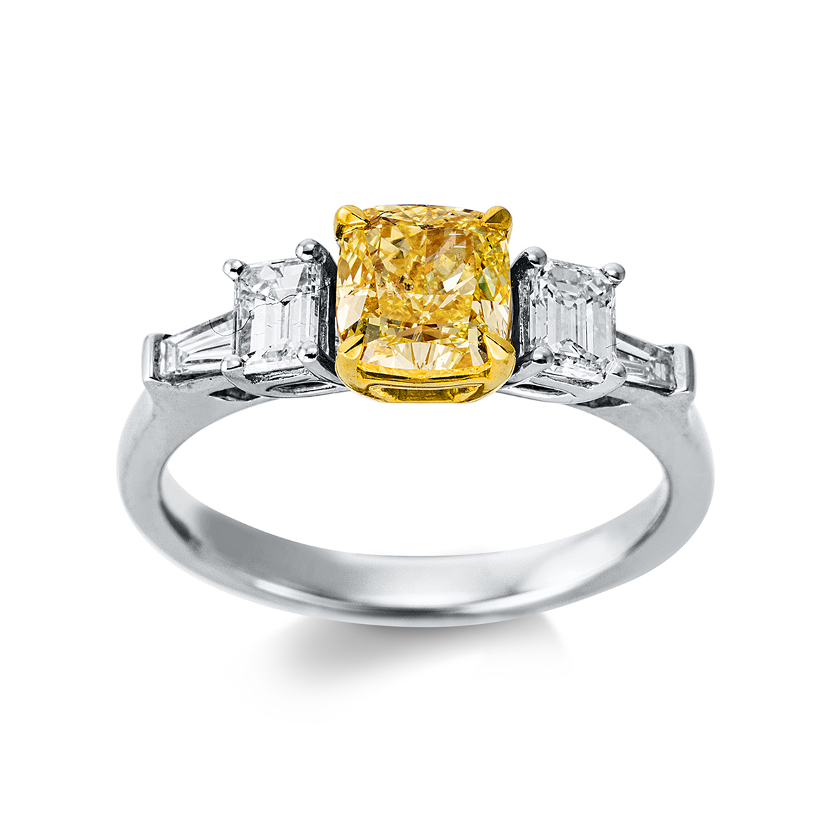 Ring 4er-Krappe 18kt Weißgold / Gelbgold mit 1,53ct Diamanten