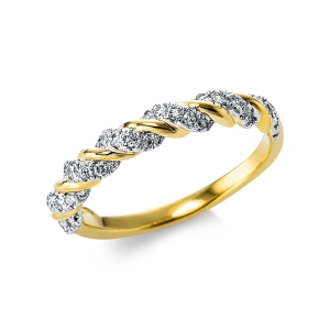 Ring  18kt Gelbgold Fassung rhodiniert mit 0,33ct Diamanten