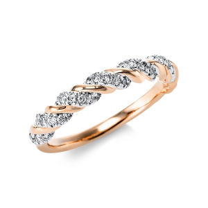 Ring  18kt Gelbgold Fassung rhodiniert mit 0,33ct Diamanten