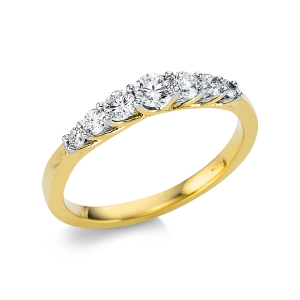 Ring  18kt Gelbgold Fassung rhodiniert mit 0,64ct Diamanten