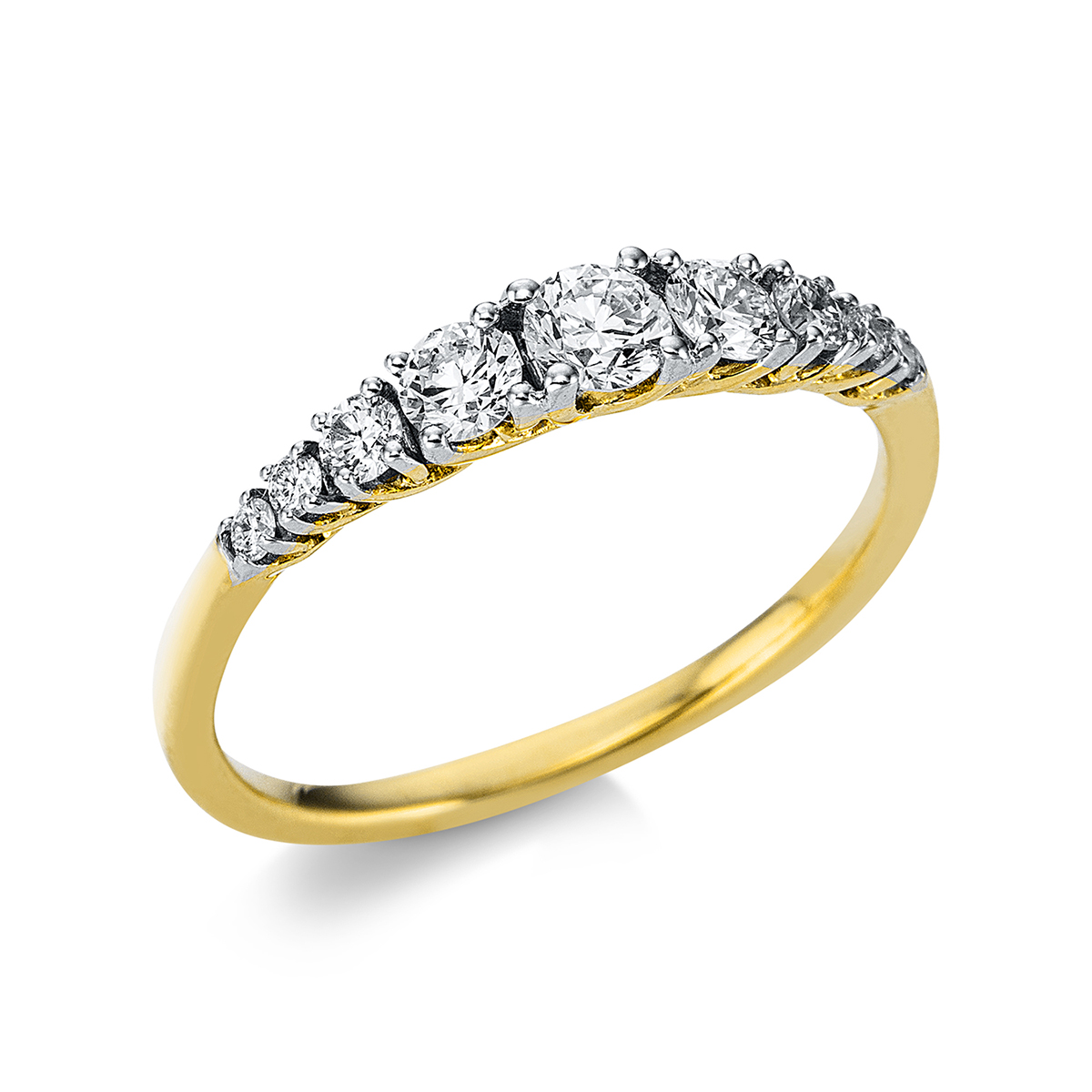 Ring  18kt Gelbgold Fassung rhodiniert mit 0,50ct Diamanten