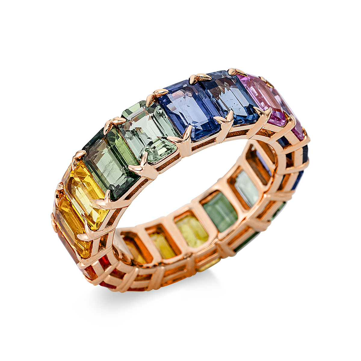 Rainbow Ring  18kt Rotgold mit Farbstein