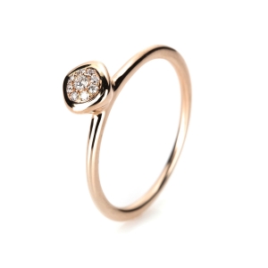 Ring  18kt Rotgold mit 0,06ct Diamanten