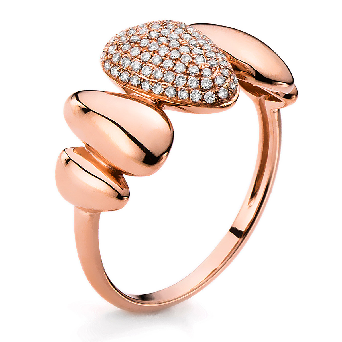 Pavé Ring  18kt Rotgold mit 0,22ct Diamanten