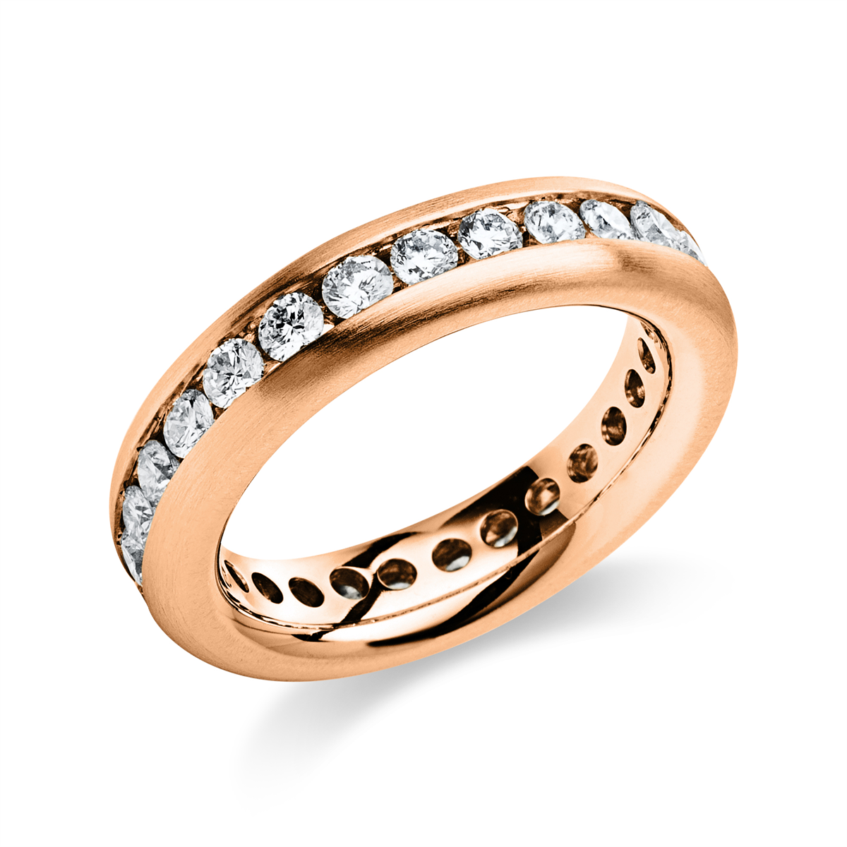 Infinity Memoire Ring  18kt Rotgold mattiert mit 1,55ct Diamanten