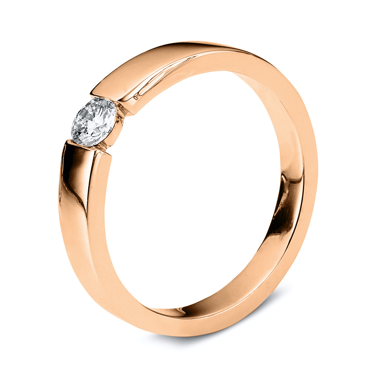 Solitaire Ring  14kt Rotgold mit 0,20ct Diamanten