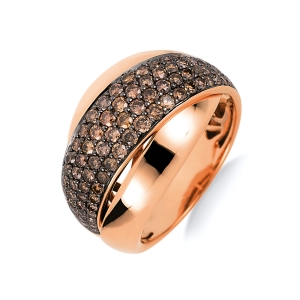 Ring Zarge 18kt Rotgold teils schwarz rhodiniert mit 1,36ct Diamanten