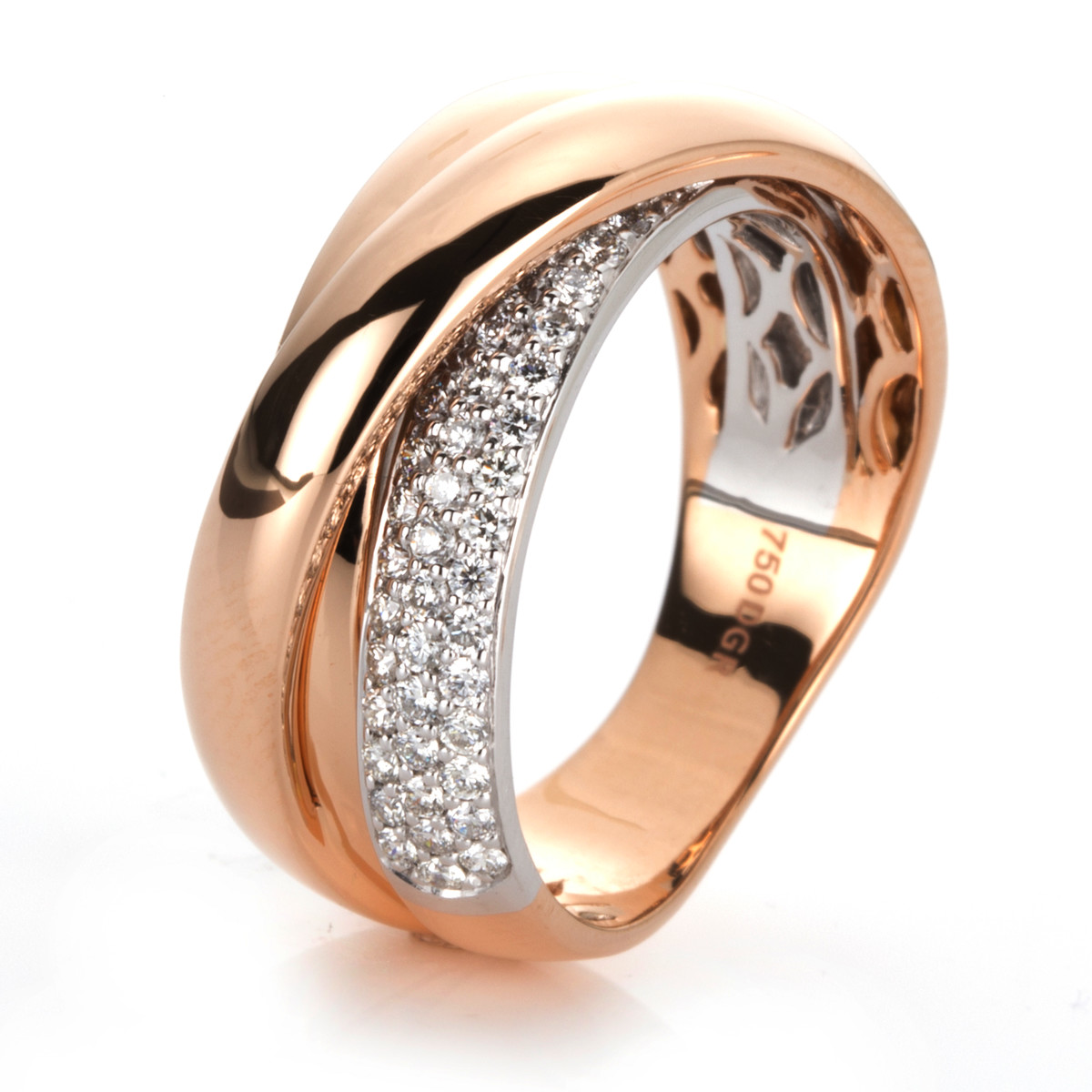 Pavé Ring  18kt Rotgold / Weißgold mit 0,35ct Diamanten