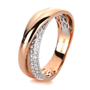 Pavé Ring  18kt Rotgold / Weißgold mit 0,24ct Diamanten