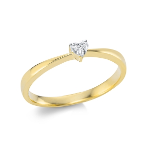 Solitaire Ring  18kt Gelbgold mit 0,10ct Diamanten