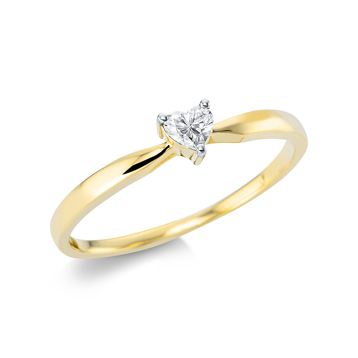 Solitaire Ring  18kt Gelbgold mit 0,15ct Diamanten