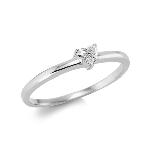 Solitaire Ring  18kt Weißgold mit 0,15ct Diamanten