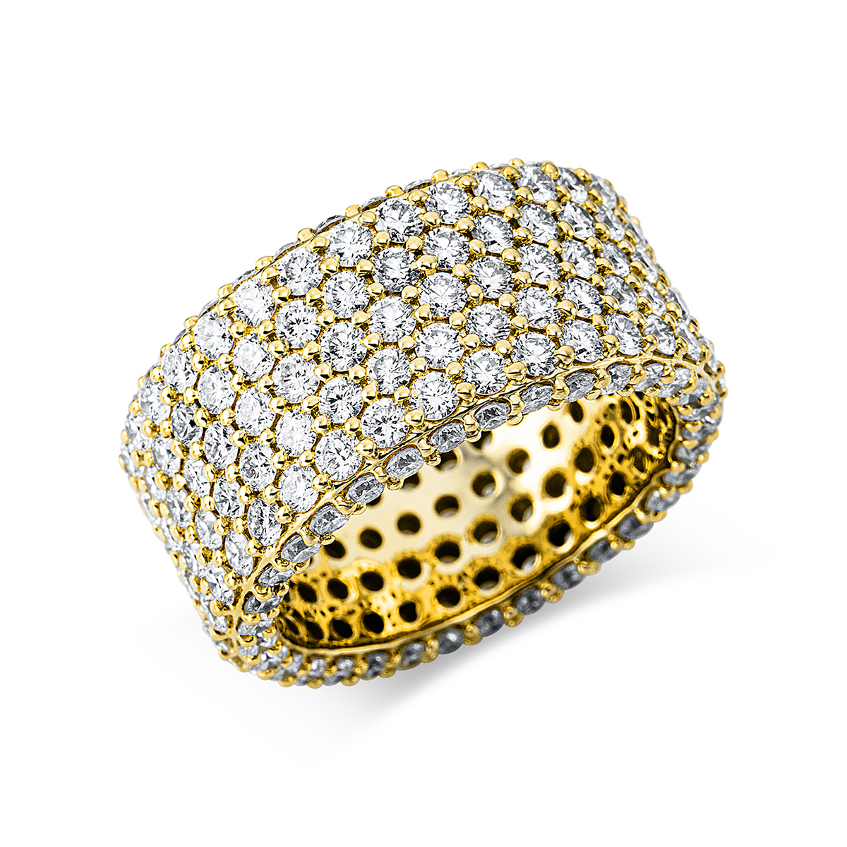 Pavé Ring  18kt Gelbgold mit 5,93ct Diamanten