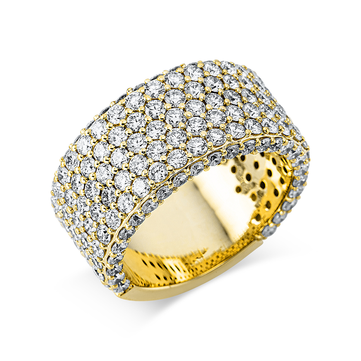 Pavé Ring  18kt Gelbgold mit 4,38ct Diamanten