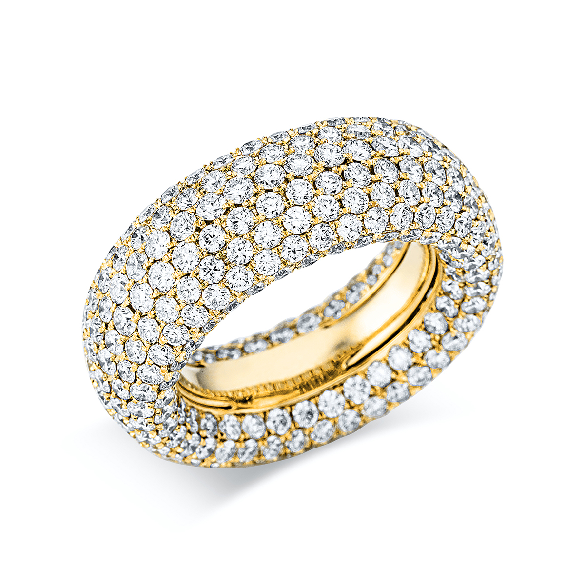 Pavé Ring  18kt Gelbgold mit 8,08ct Diamanten