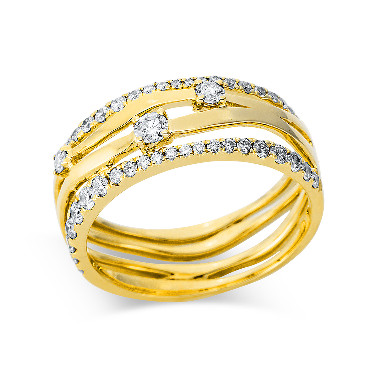 Ring  18kt Gelbgold mit 0,60ct Diamanten