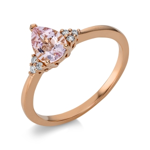 Fashion Farbstein Ring  3er-Krappe 18kt Rotgold 