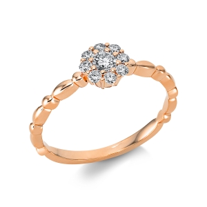 Ring  18kt Rotgold mit 0,26ct Diamanten