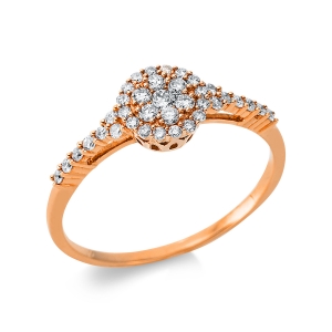 Ring  18kt Rotgold mit 0,32ct Diamanten