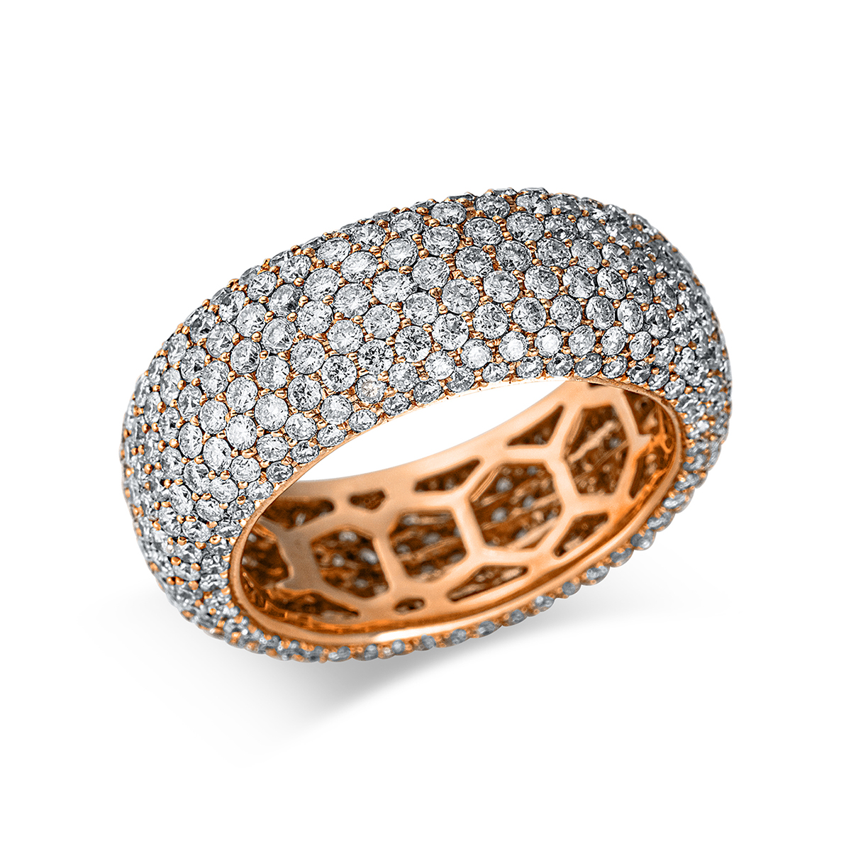 Pavé Ring  18kt Rotgold mit 3,73ct Diamanten