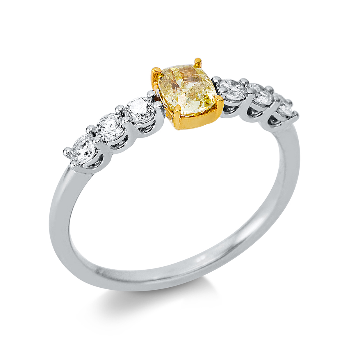 Ring 4er-Krappe 18kt Weißgold / Gelbgold mit 0,66ct Diamanten