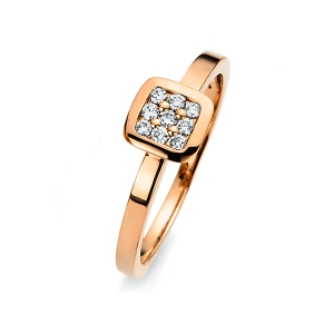 Ring  18kt Rotgold mit 0,12ct Diamanten