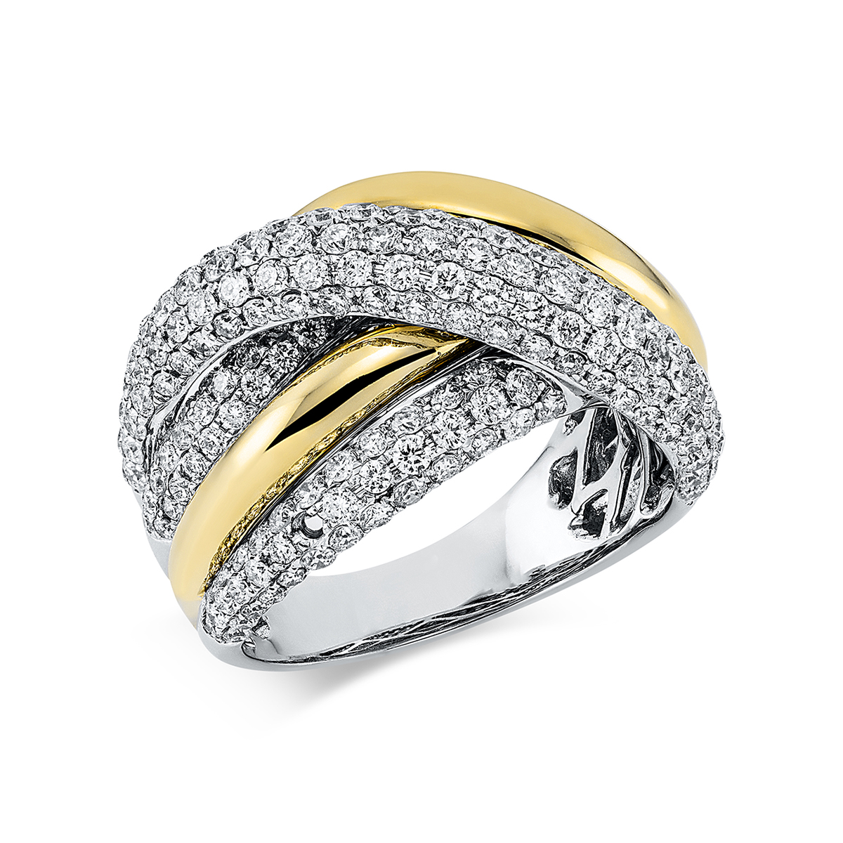 Ring  18kt Weißgold / Gelbgold mit 2,09ct Diamanten