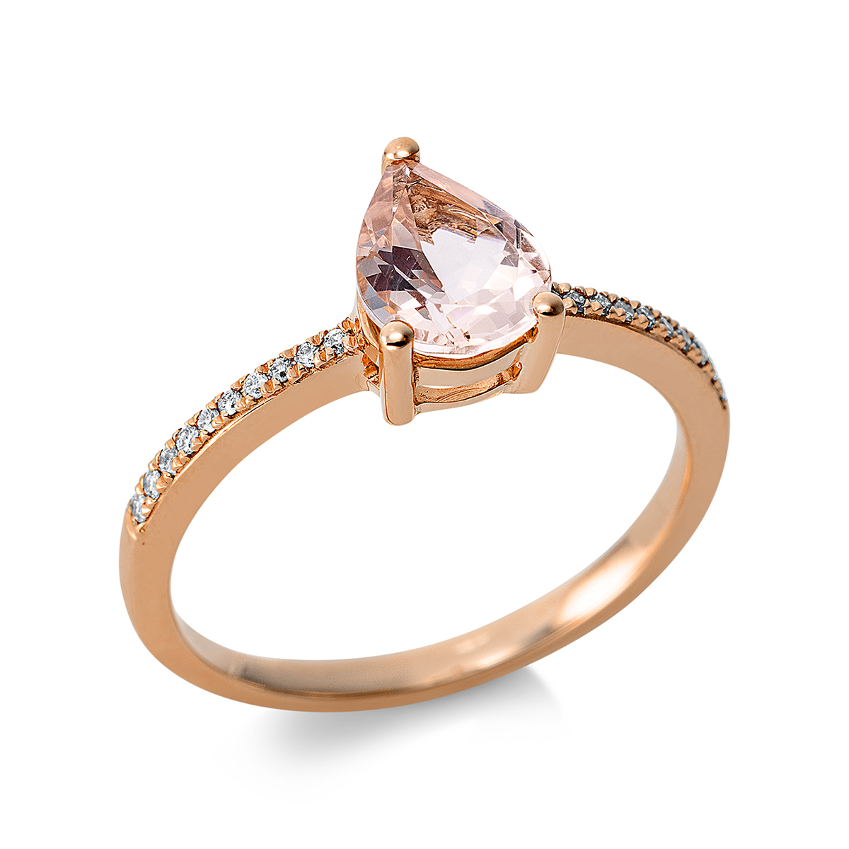 Fashion Farbstein Ring  3er-Krappe 18kt Rotgold 