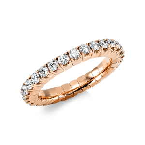 Infinity Memoire Ring 4er-Krappe 18kt Gelbgold Flex-Band, variabel mit 1,41ct Diamanten